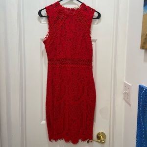 Red lace dress